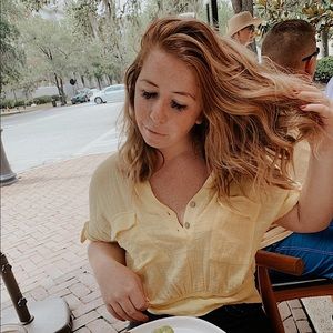 Yellow flowy crop top